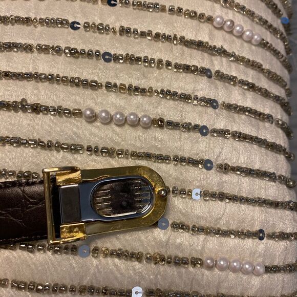 Vintage genuine leather belt, 37” - Picture 4 of 7